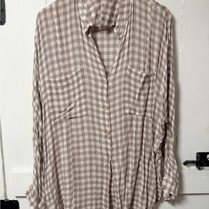 Plaid Button Down Shirt for Women